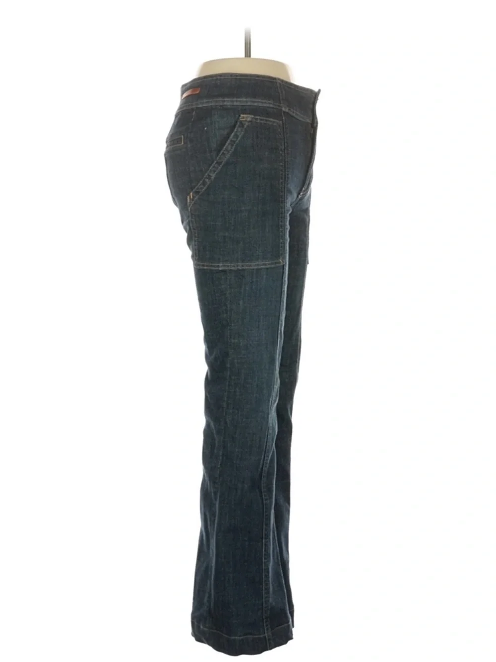 Pilcro by Anthropologie Dark Blue Flare Jeans with Panel Seams